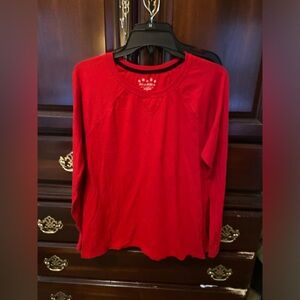 Sonoma Red Long Sleeve Pajama Top